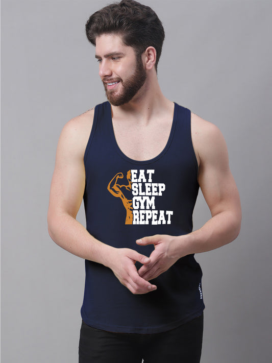 Men's Eat Sleep Gym Repeat Cotton Training Vest - Friskers