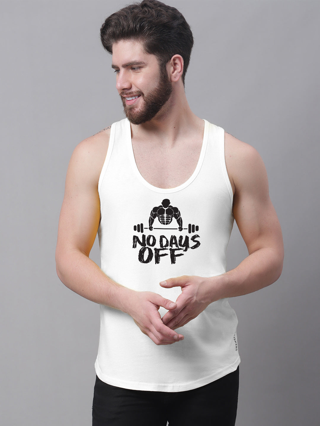 Men's No Days Off Pure Cotton Gym Vest - Friskers