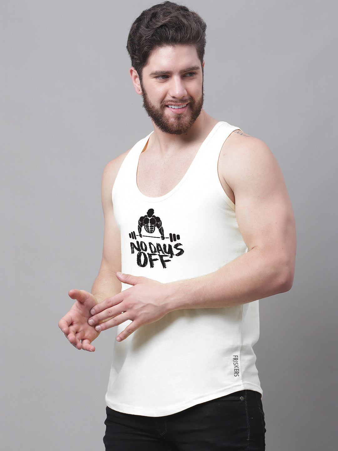 Men's No Days Off Pure Cotton Gym Vest - Friskers