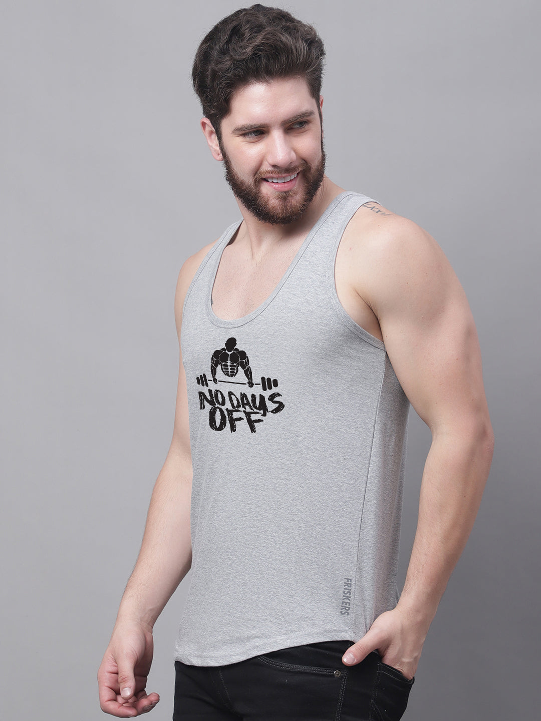 Men's No Days Off Pure Cotton Gym Vest - Friskers