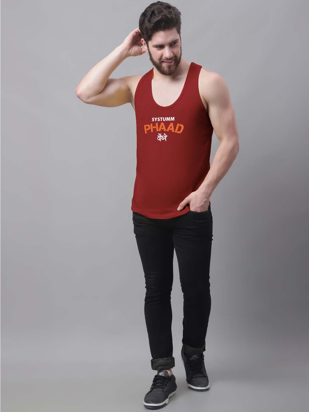 Men's System Phad Denge Printed Innerwear Gym Vest - Friskers