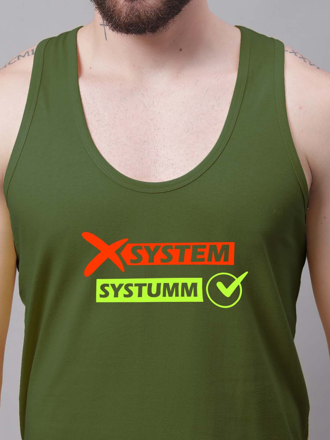 Men's Systumm Printed Innerwear Gym Vest - Friskers