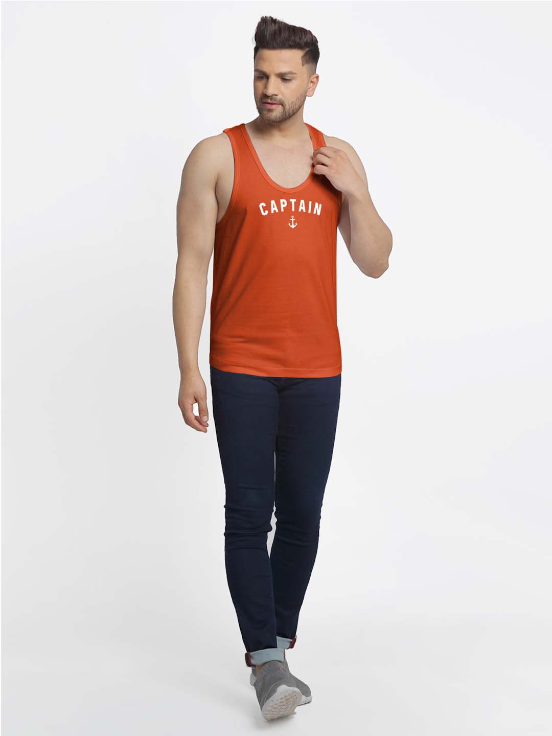 Mens's Captain Printed Innerwear Gym Vest - Friskers