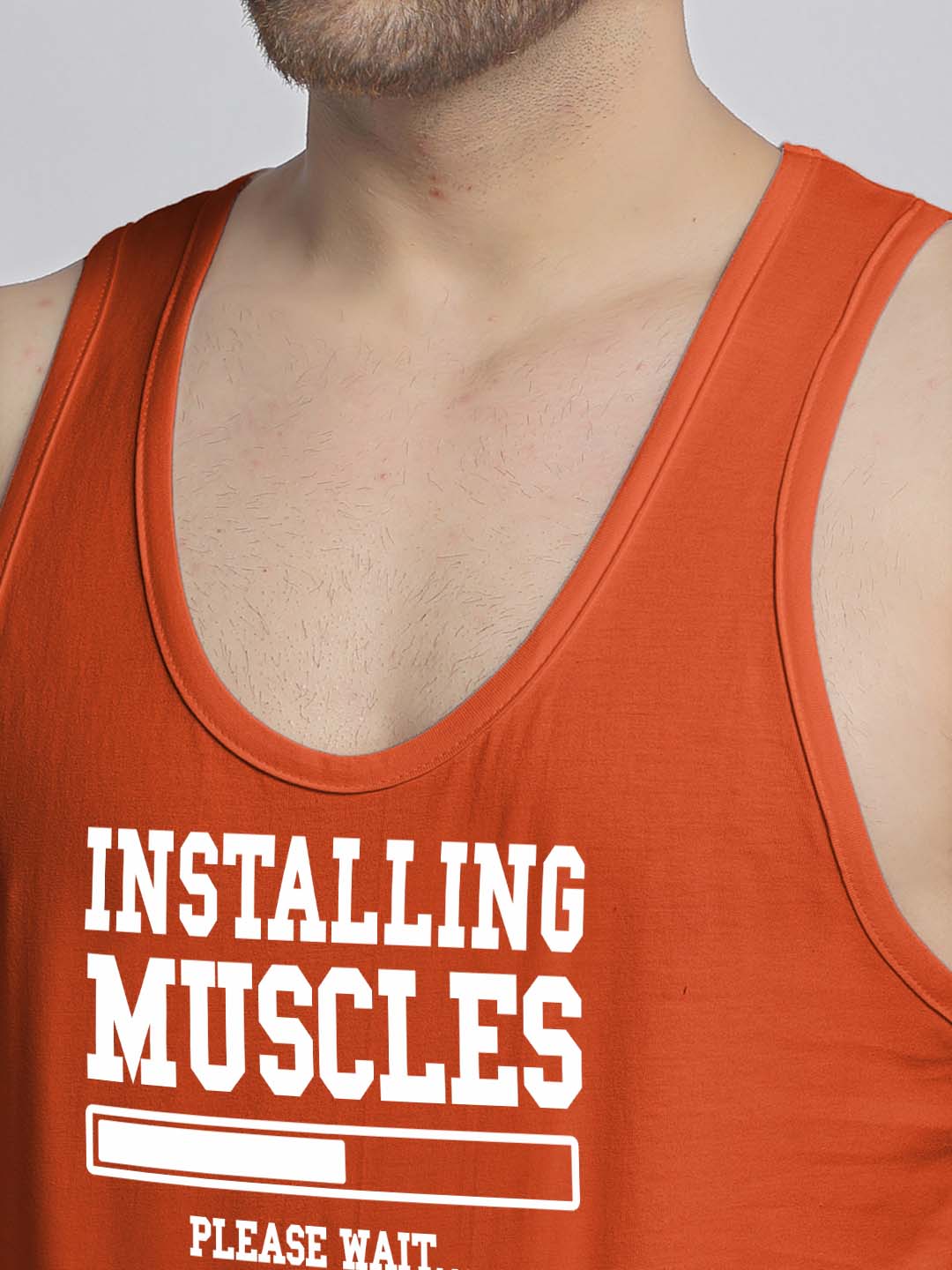 Mens's Installing Muscles Printed Innerwear Gym Vest - Friskers