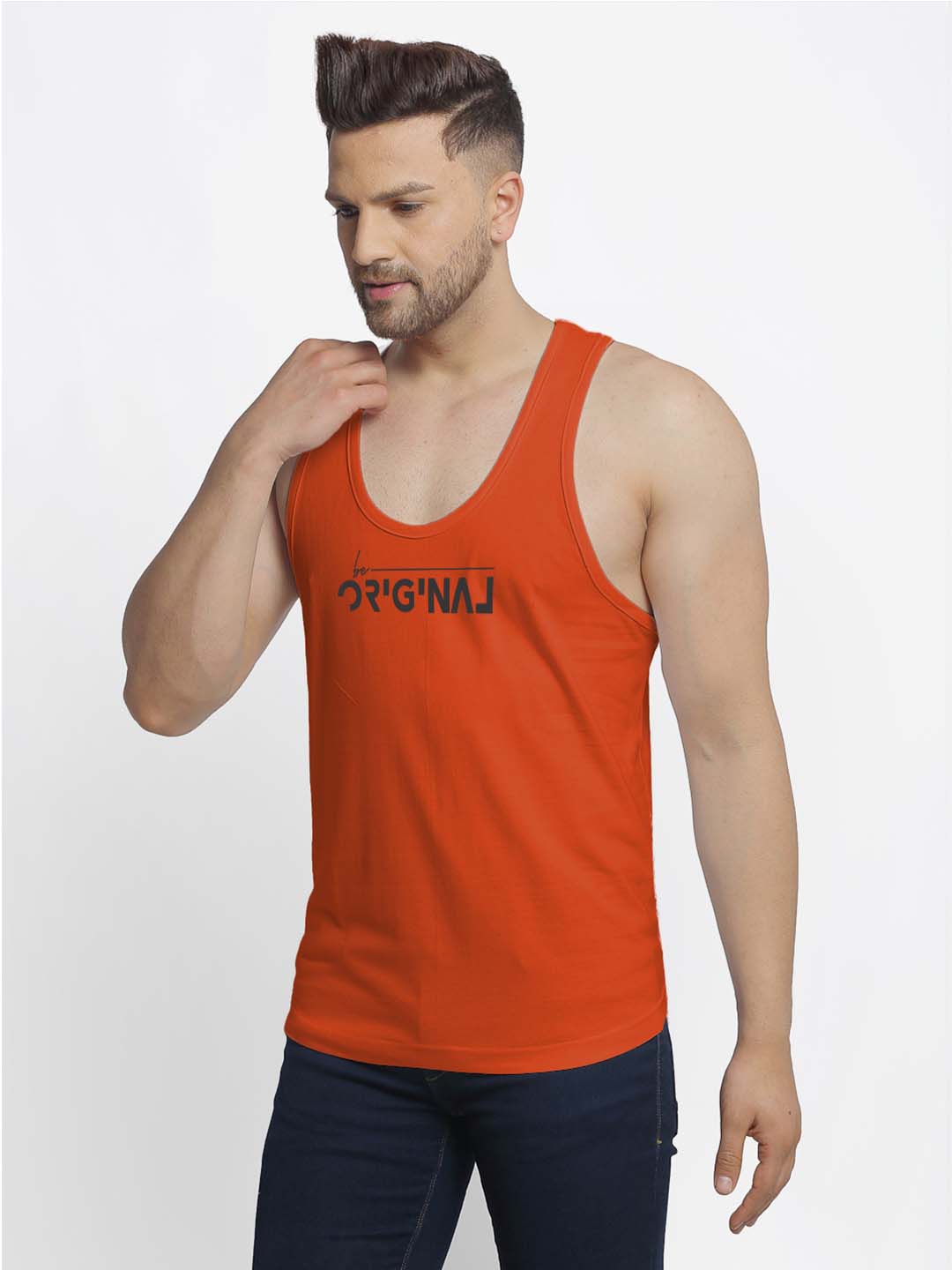 Mens's Original Printed Innerwear Gym Vest - Friskers