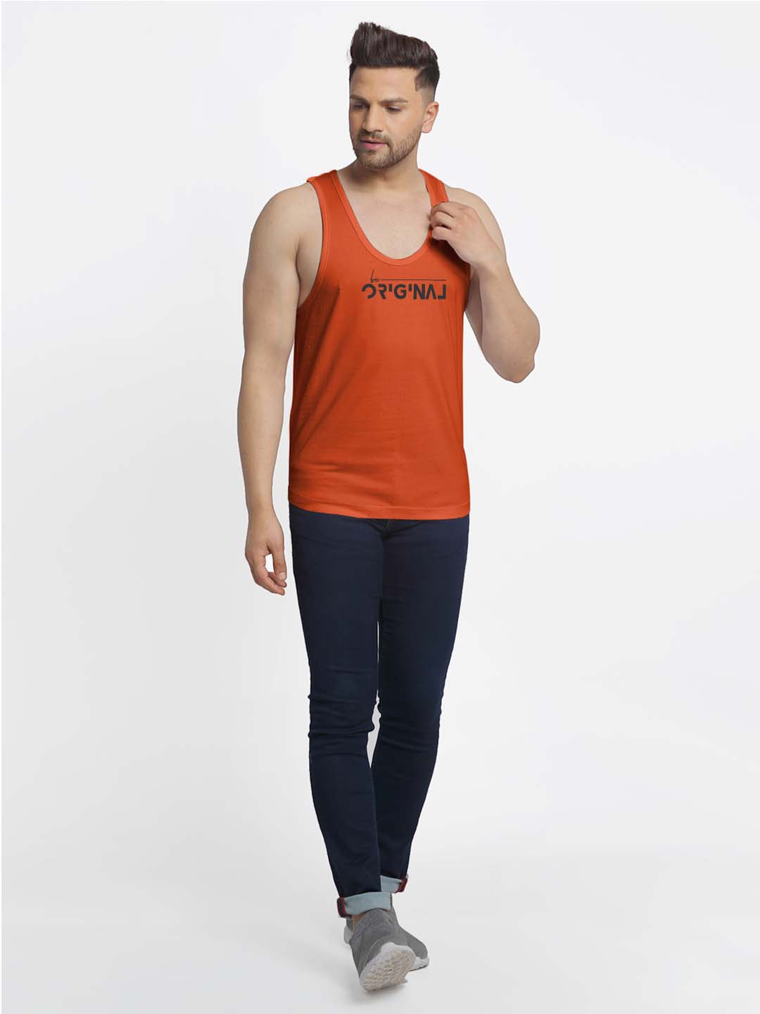 Mens's Original Printed Innerwear Gym Vest - Friskers