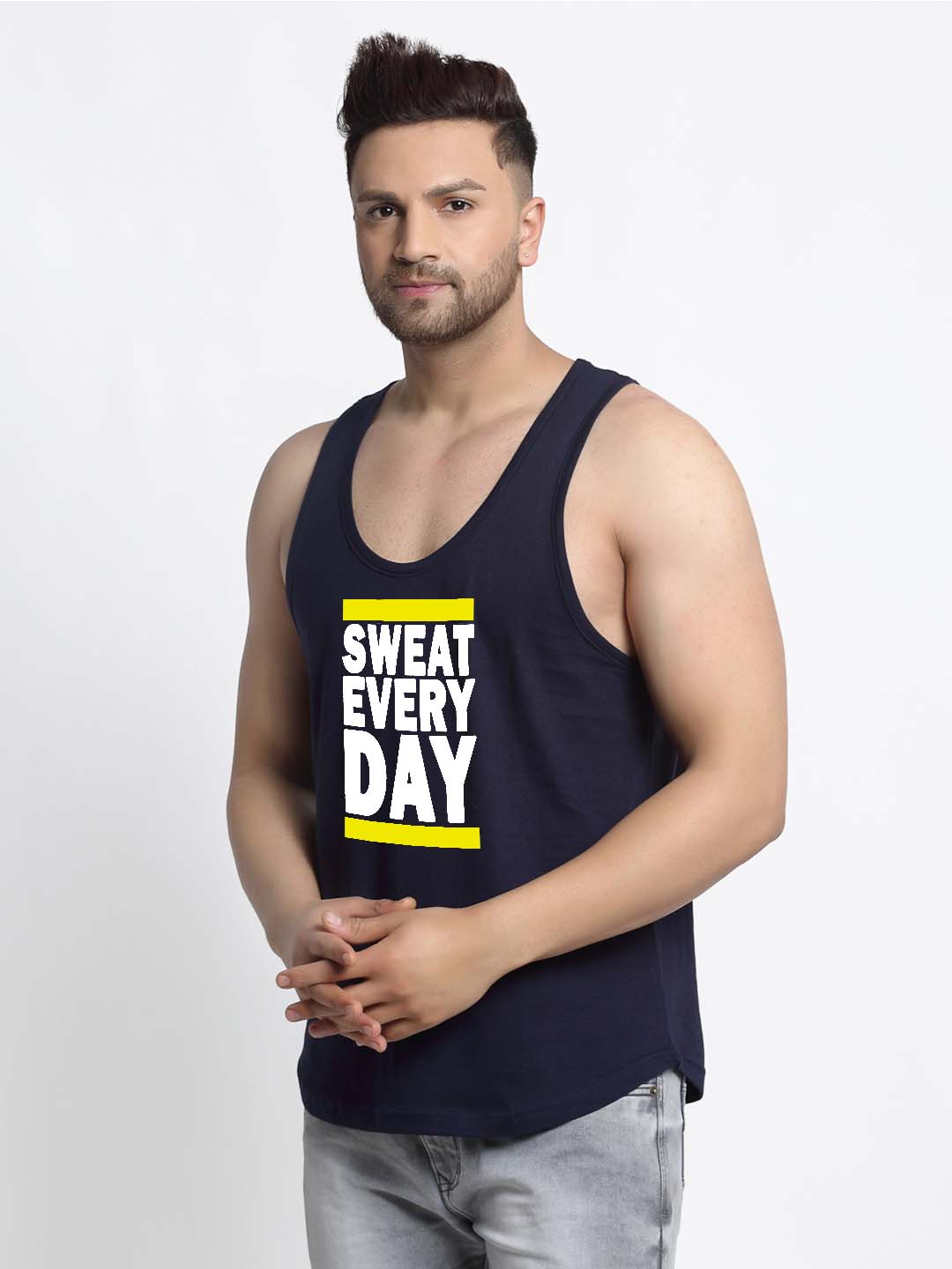 Mens's Sweat Everyday Printed Innerwear Gym Vest - Friskers
