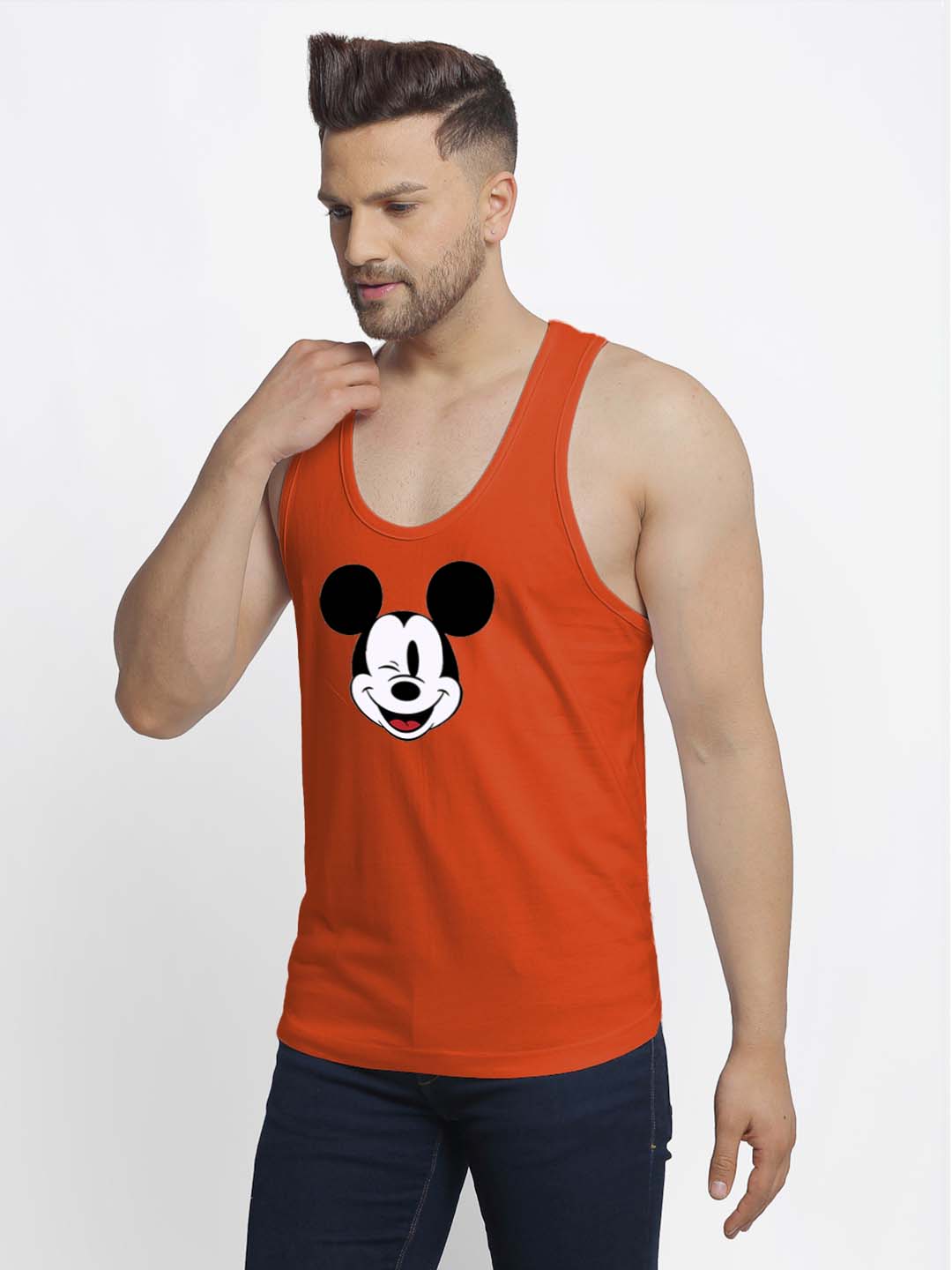 Mens's Mickey Mouse Printed Innerwear Gym Vest - Friskers