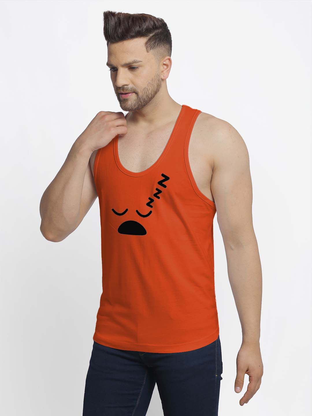Mens's Snooze Printed Innerwear Gym Vest - Friskers