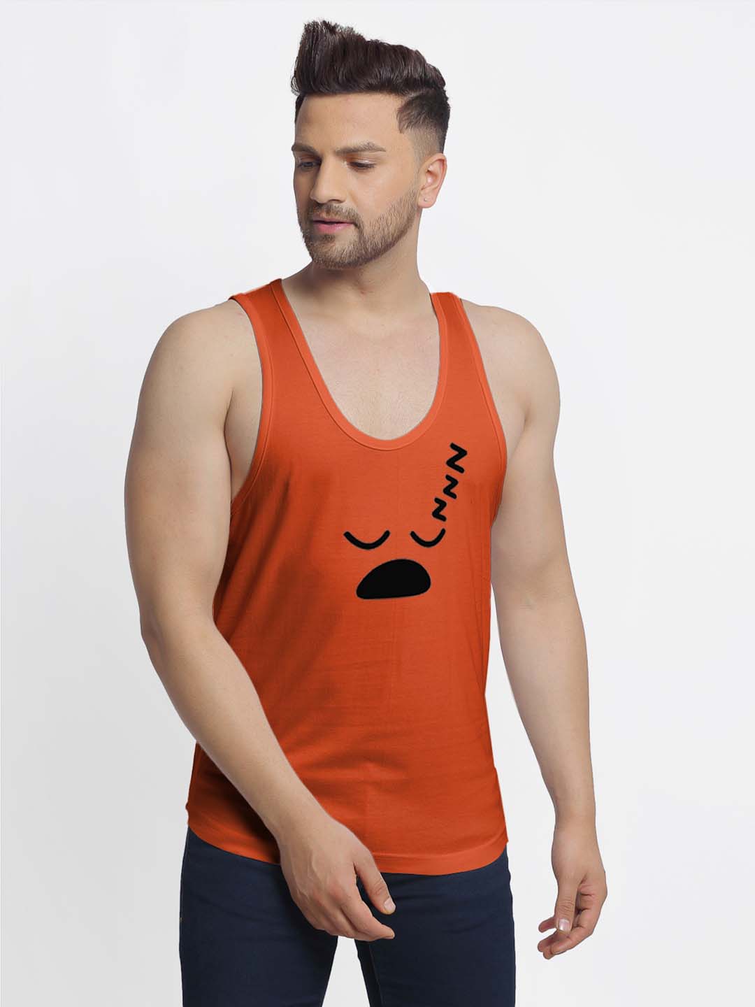 Mens's Snooze Printed Innerwear Gym Vest - Friskers