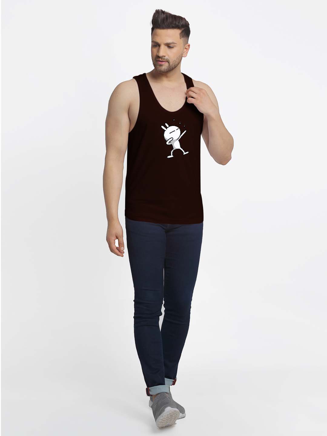 Mens's Dancing Stars Printed Innerwear Gym Vest - Friskers