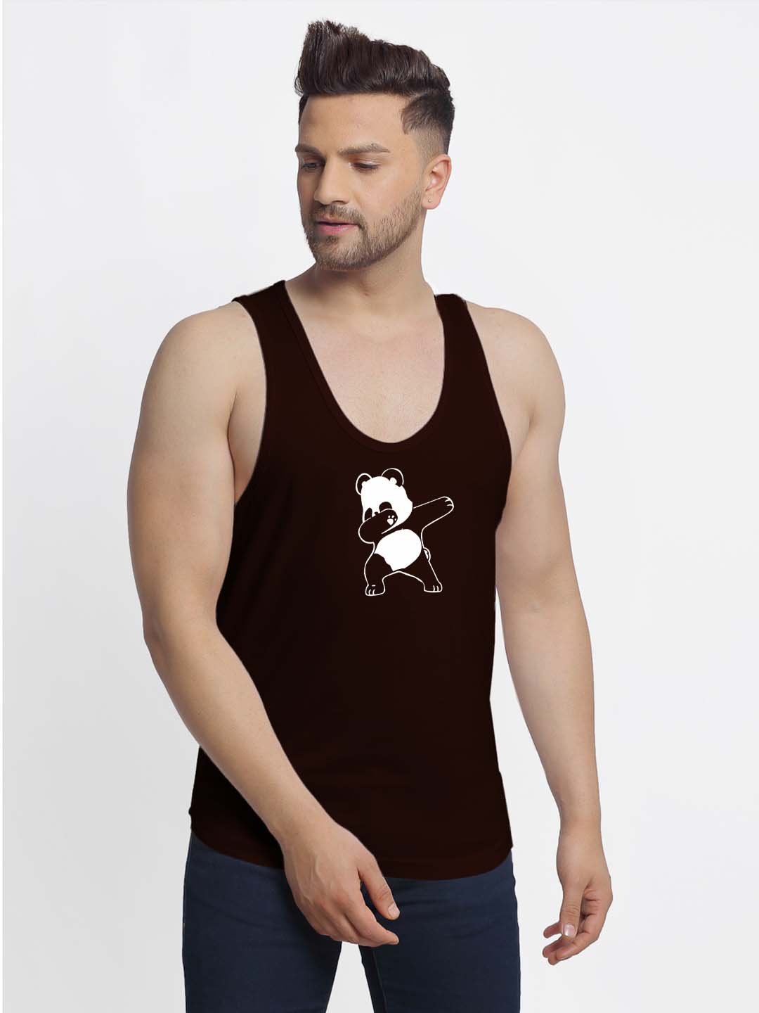 Mens's Panda Printed Innerwear Gym Vest