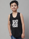 Boys Born To Be Awesome Pure Cotton Printed Classic Vest - Friskers