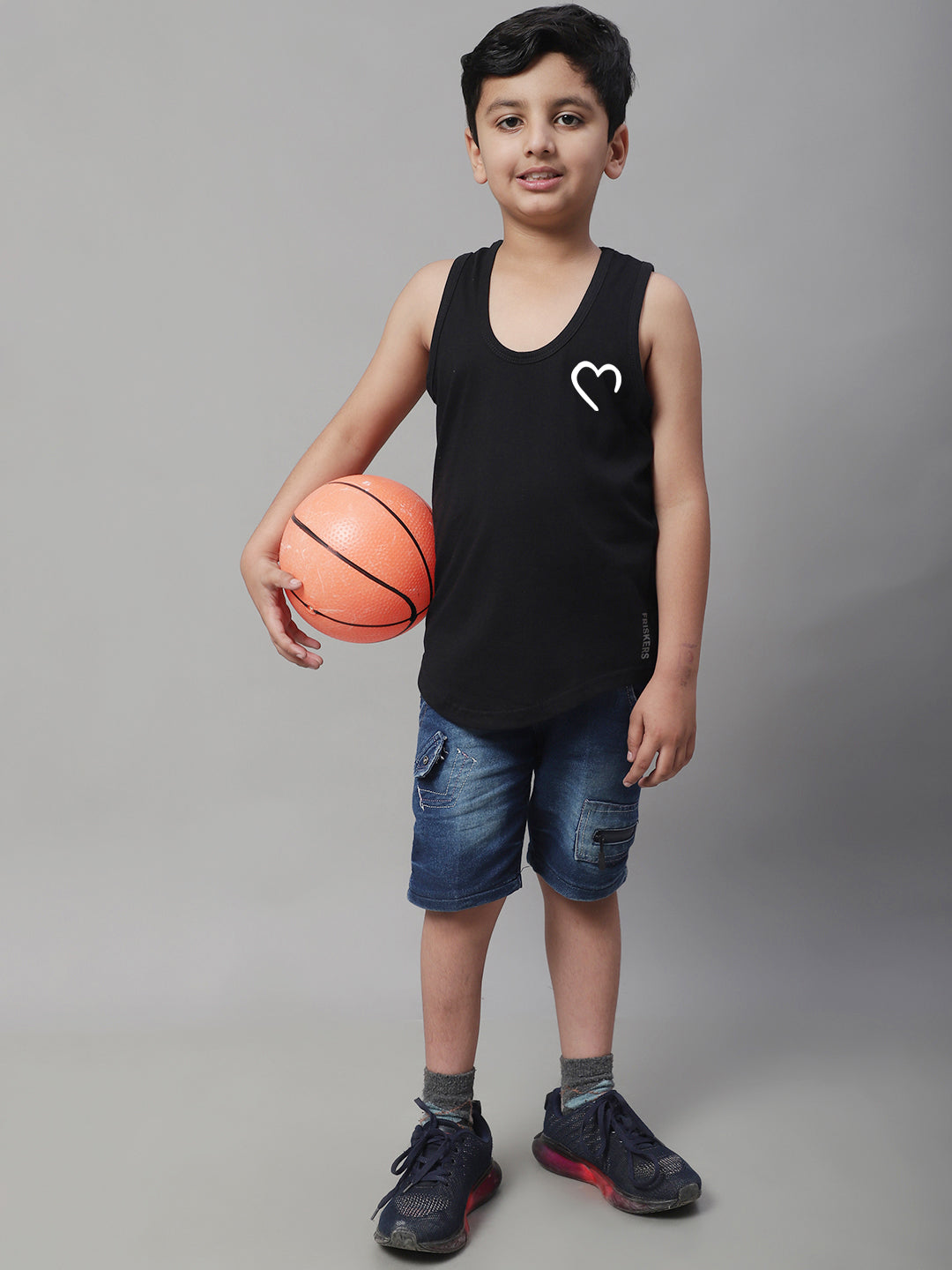 Kids Heart Printed Pure Cotton Innerwear Vest - Friskers