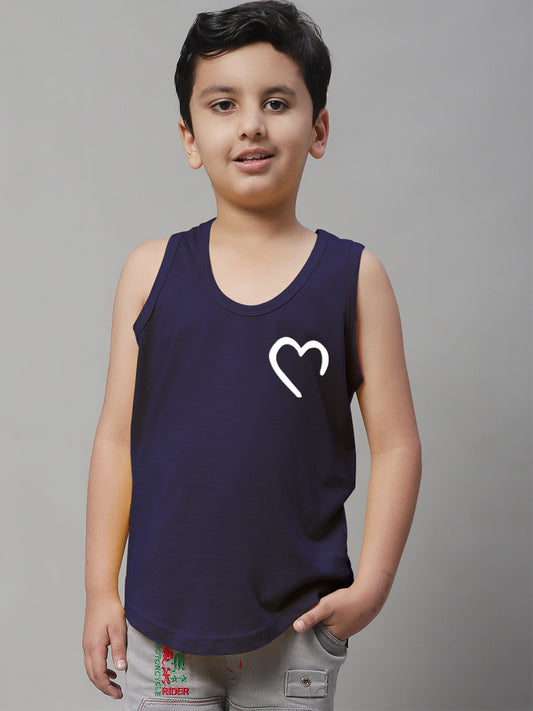 Kids Heart Printed Pure Cotton Innerwear Vest - Friskers