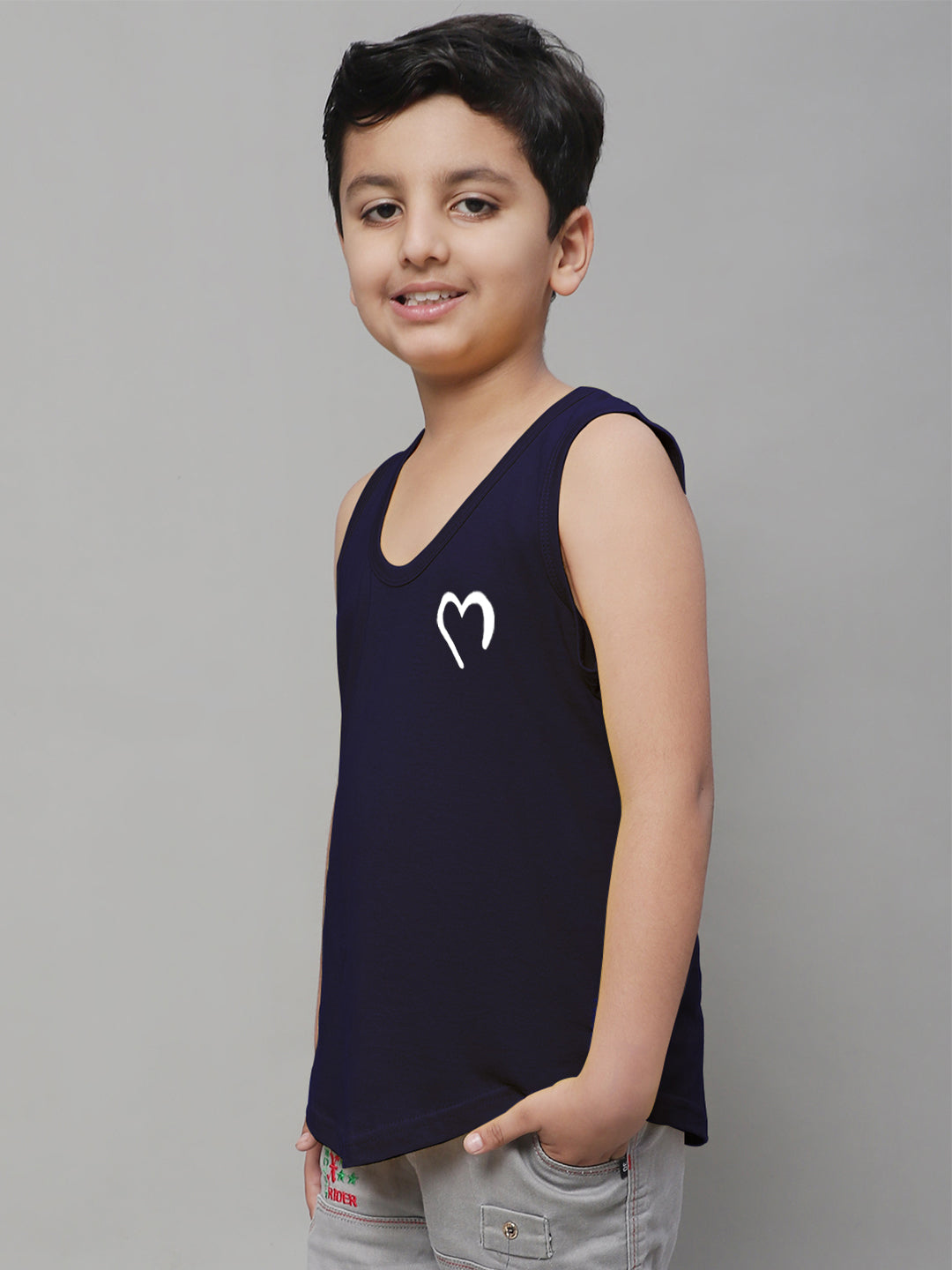 Kids Heart Printed Pure Cotton Innerwear Vest - Friskers