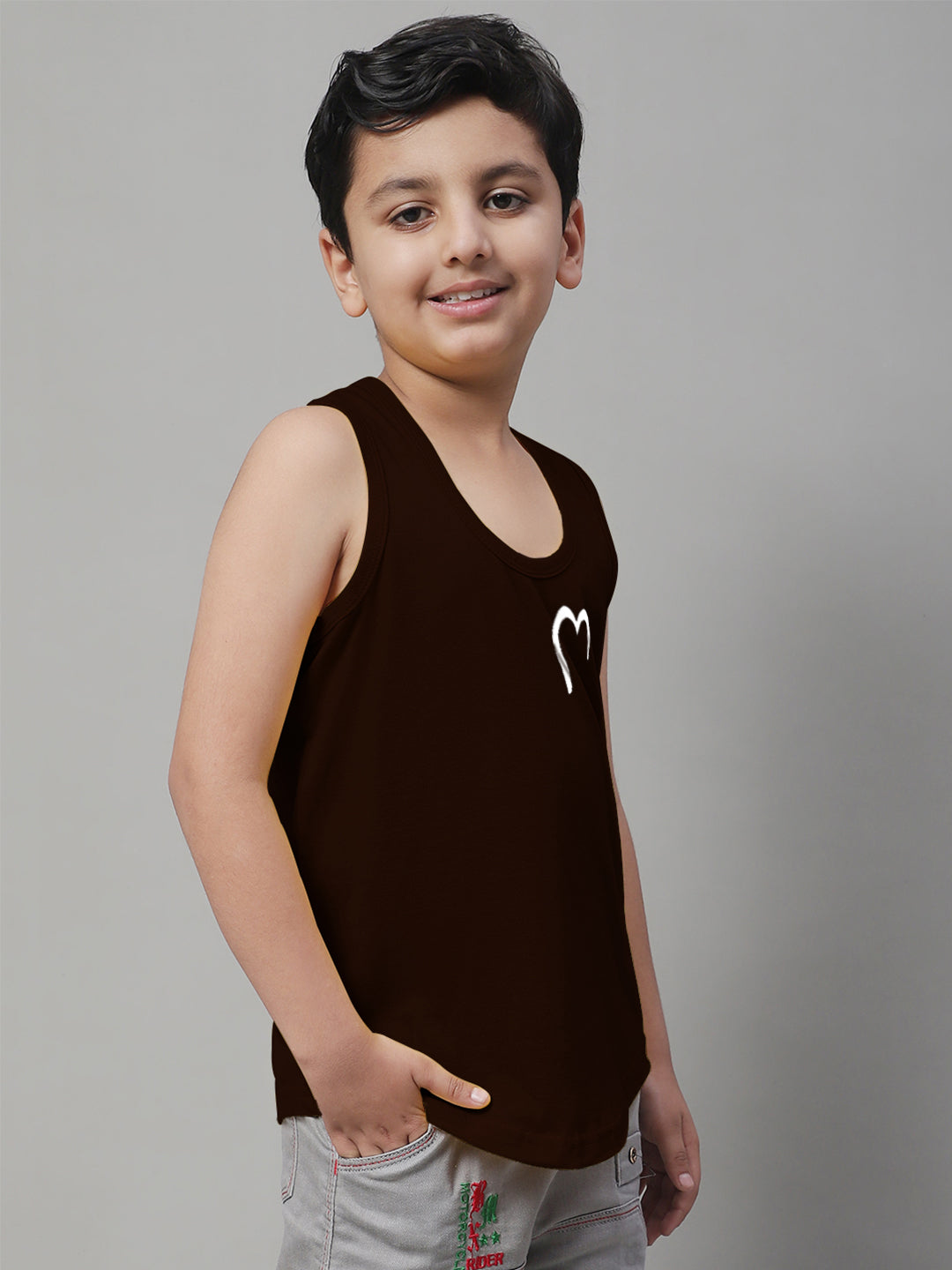 Kids Heart Printed Pure Cotton Innerwear Vest - Friskers