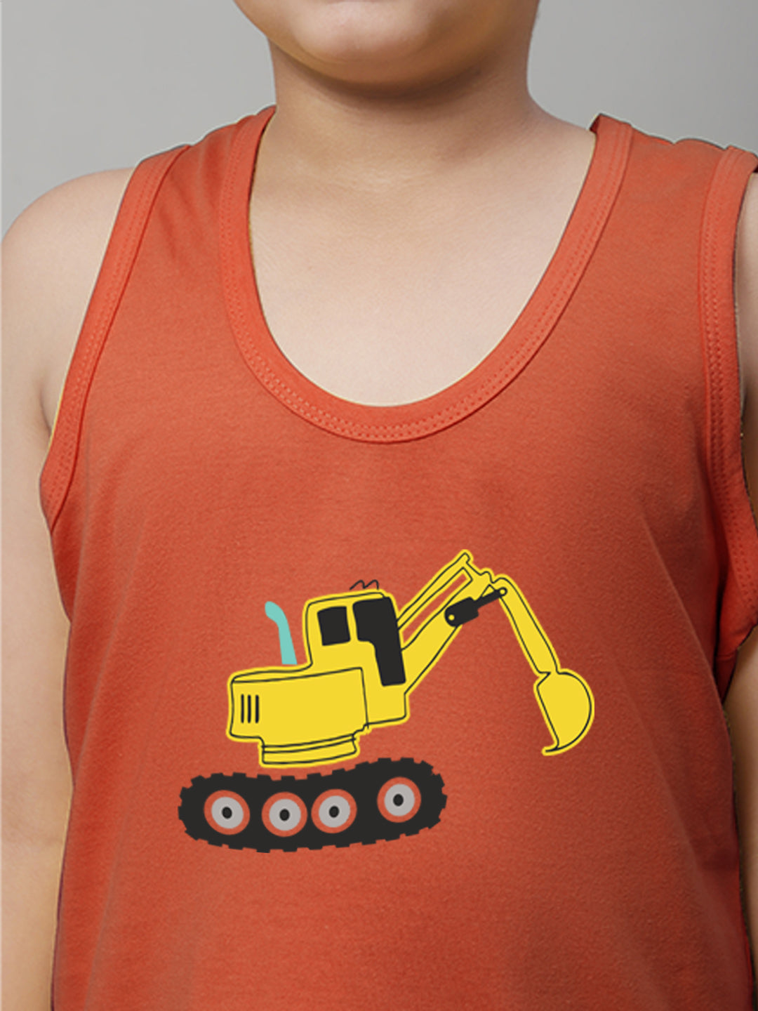 Kids Excavator printed Regular Fit Vest - Friskers