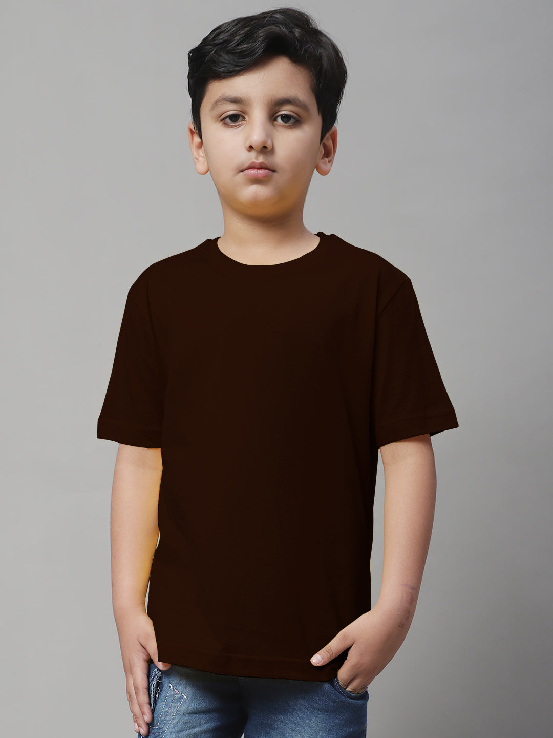 Kids Solid Pure Cotton Regular Fit T-Shirt - Friskers