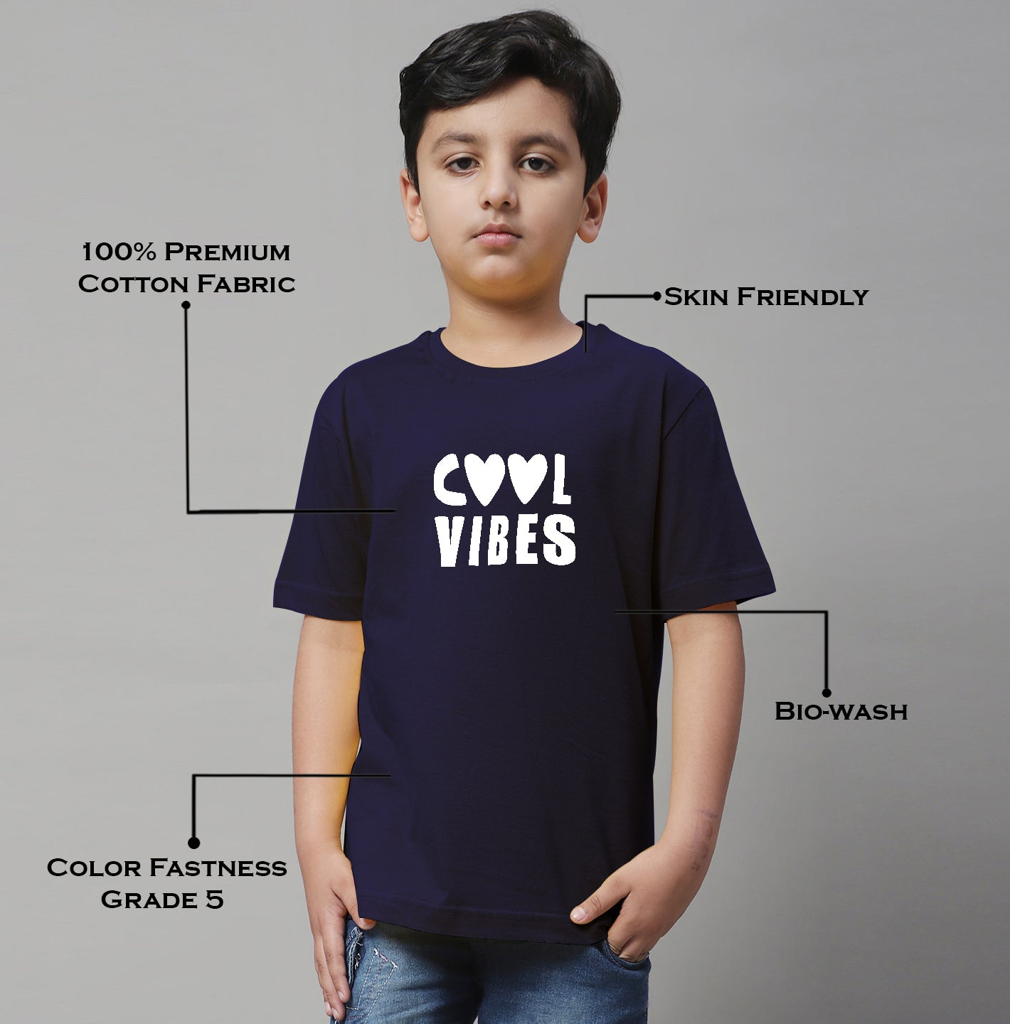 Kids Cool Vibes Regular Fit Cotton T-Shirt - Friskers