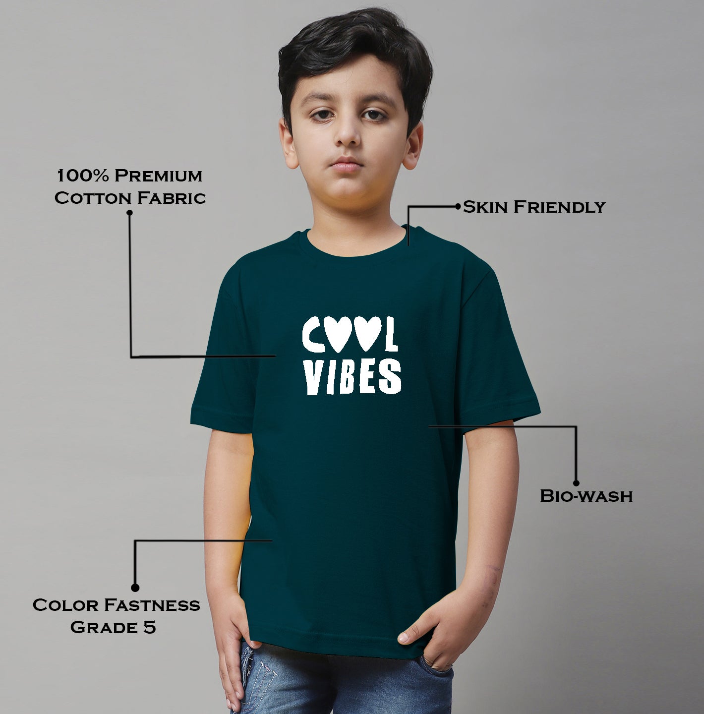 Kids Cool Vibes Regular Fit Cotton T-Shirt - Friskers