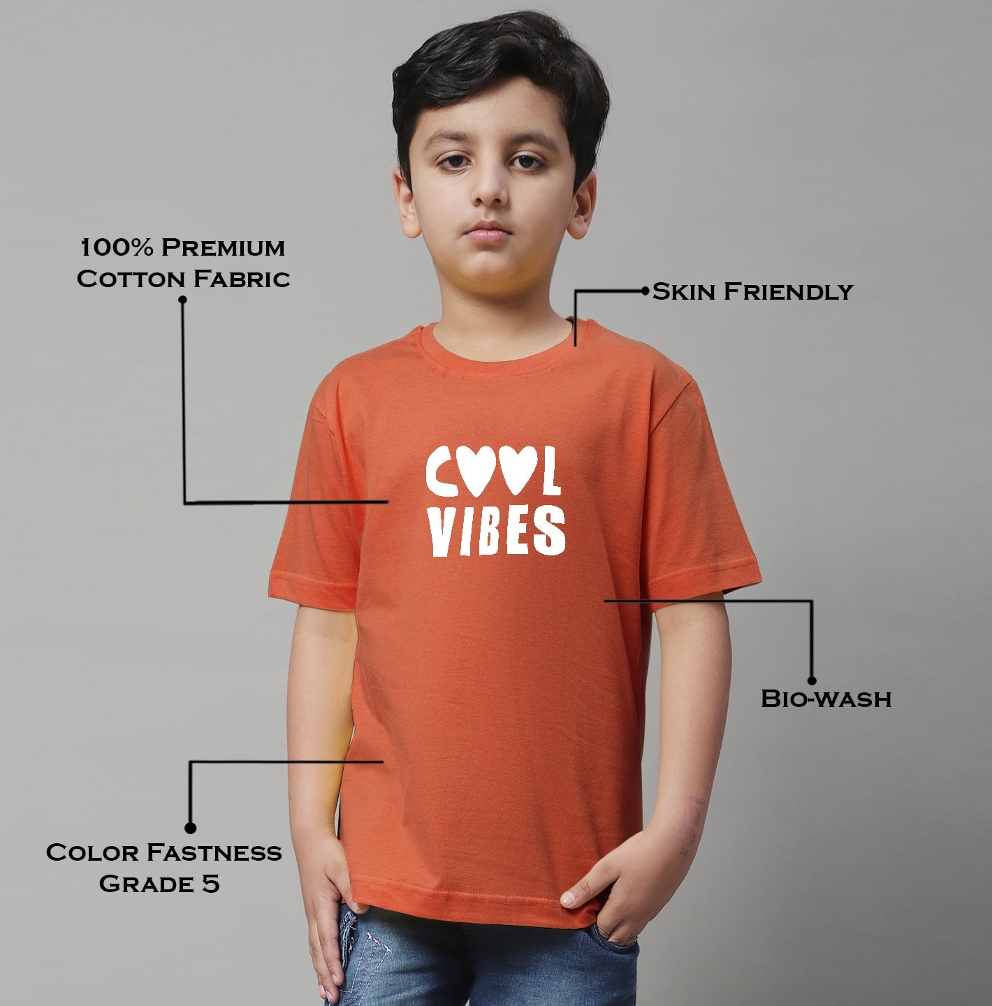 Kids Cool Vibes Regular Fit Cotton T-Shirt - Friskers