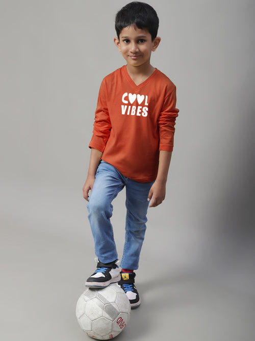 Boys Cool Vibes Casual Fit Printed T-Shirt