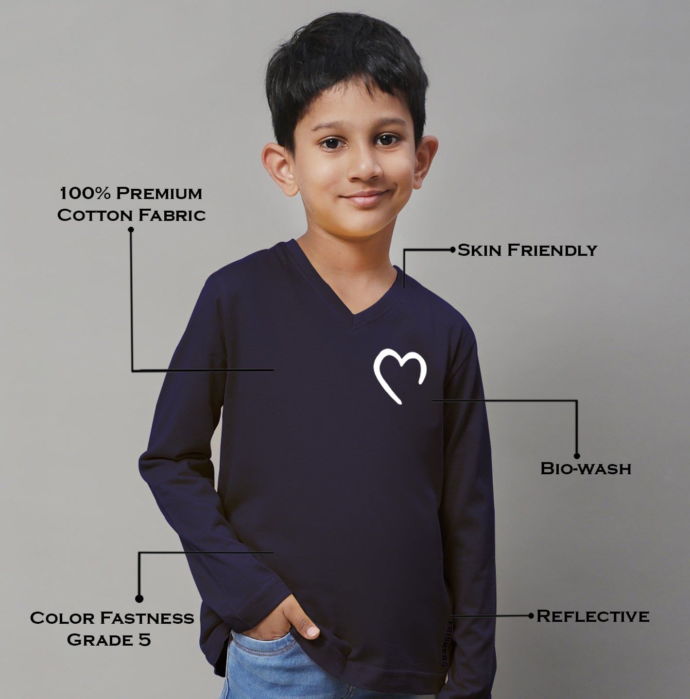 Boys Heart Casual Fit Printed T-Shirt - Friskers