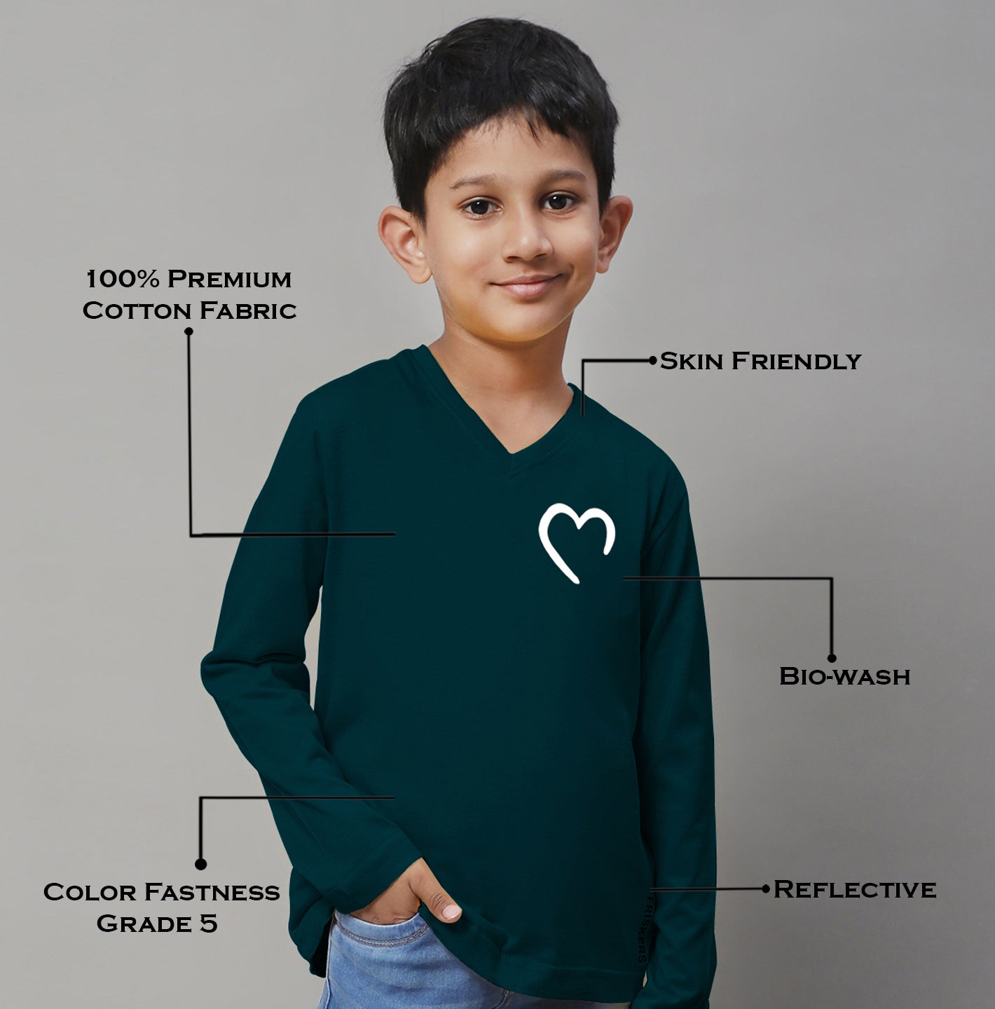 Boys Heart Casual Fit Printed T-Shirt - Friskers