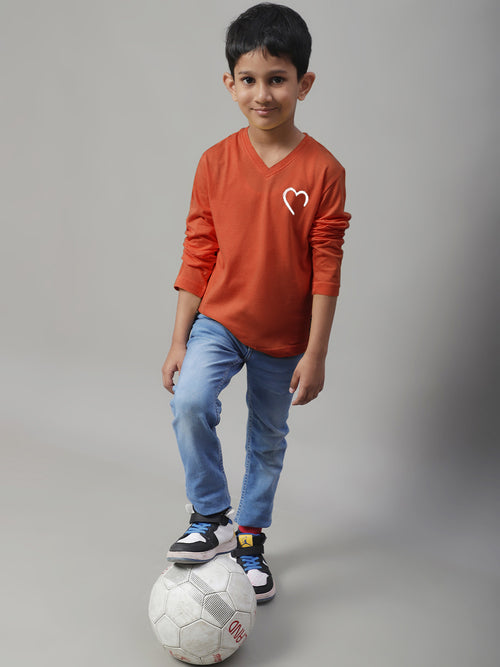 Boys Heart Casual Fit Printed T-Shirt