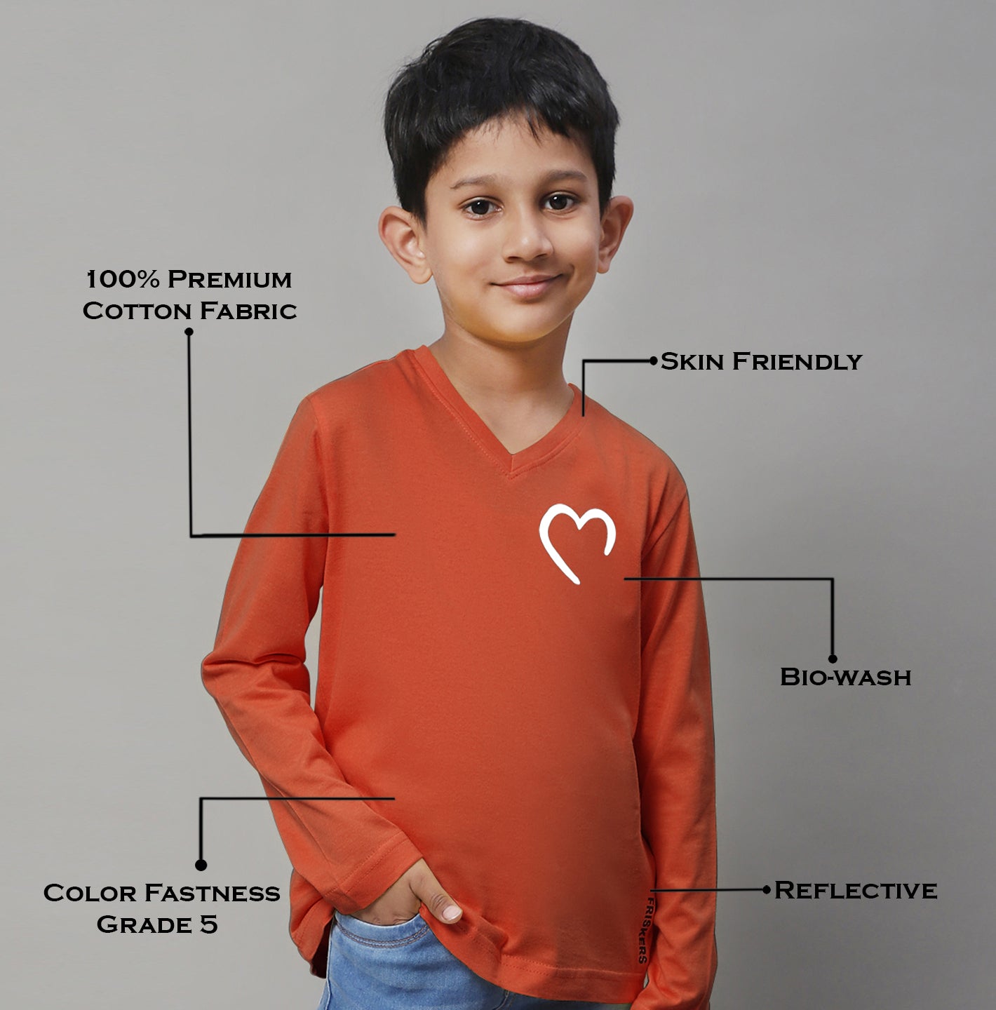 Boys Heart Casual Fit Printed T-Shirt - Friskers