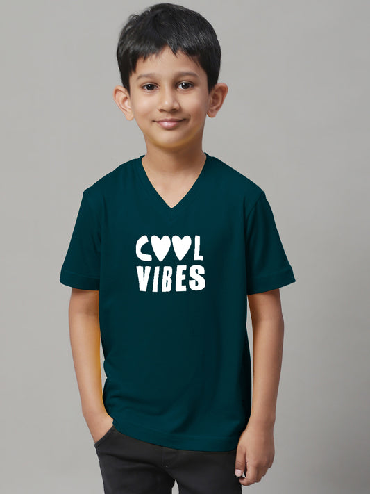 Boys Cool Vibes Half Sleeves Printed T-Shirt - Friskers