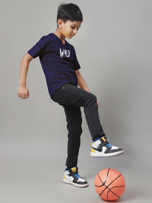 Boys Wild Half Sleeves Printed T-Shirt - Friskers