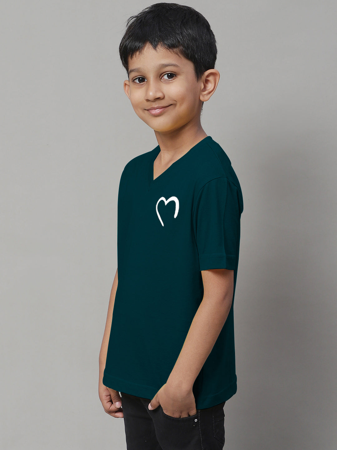 Boys Heart Half Sleeves Printed T-Shirt - Friskers