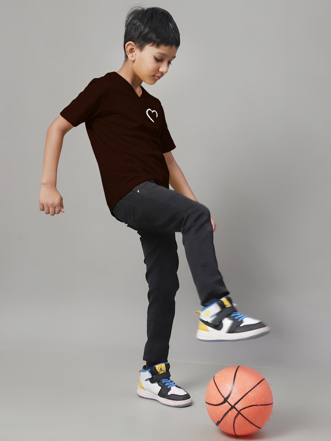 Boys Heart Half Sleeves Printed T-Shirt - Friskers