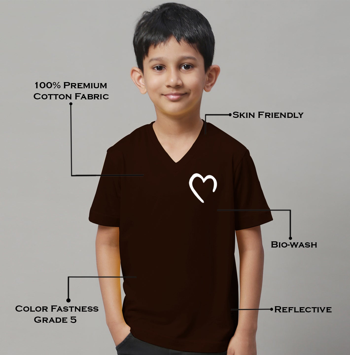 Boys Heart Half Sleeves Printed T-Shirt - Friskers