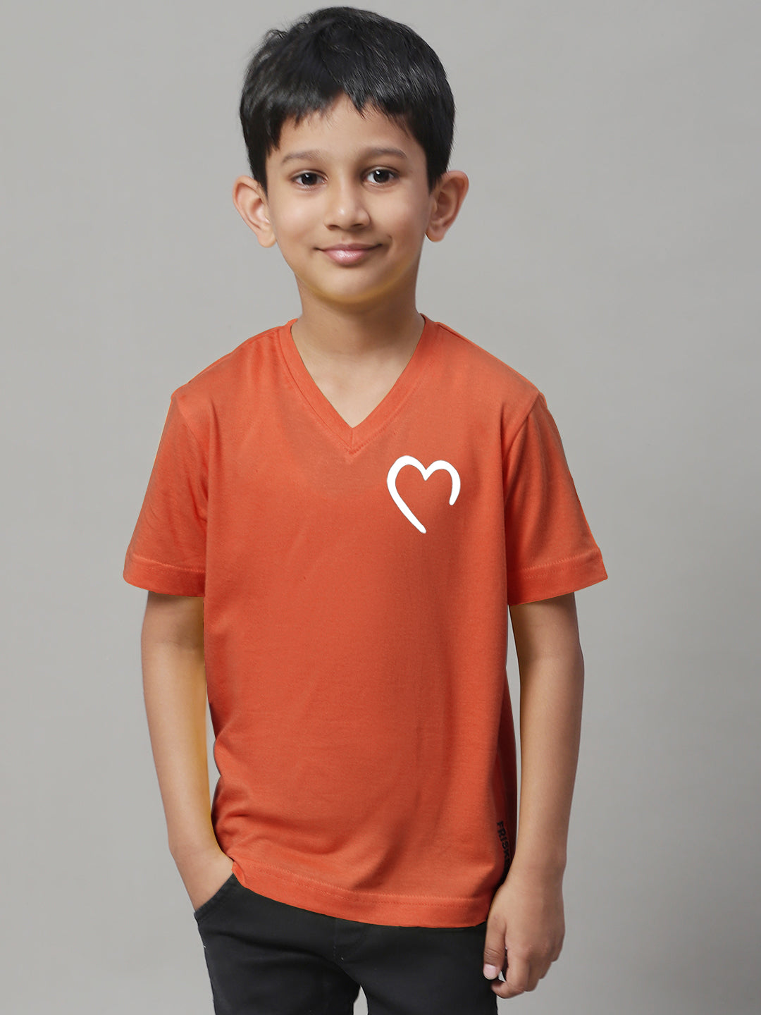 Boys Heart Half Sleeves Printed T-Shirt - Friskers