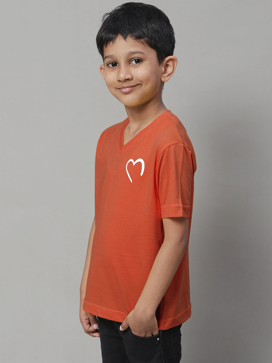 Boys Heart Half Sleeves Printed T-Shirt - Friskers