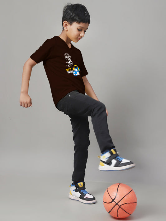 Boys Lets Party Half Sleeves Printed T-Shirt - Friskers