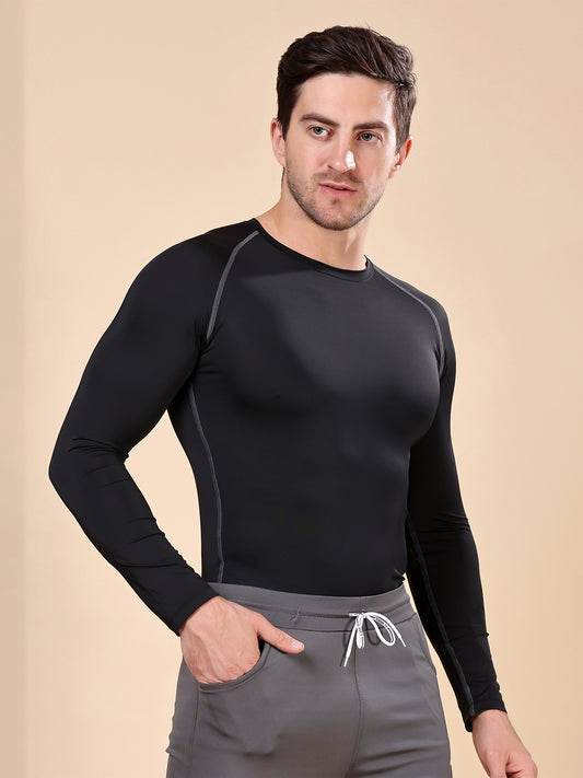 Mens Round Neck Polyster Compression Gym Tshirt