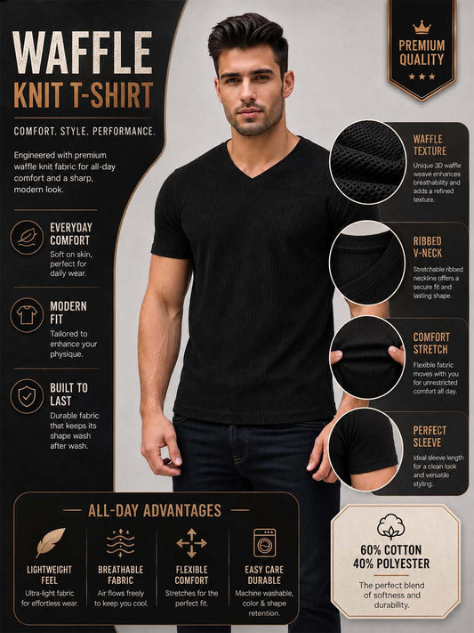 Men's Cotton Short Sleeves V-Neck Tshirt