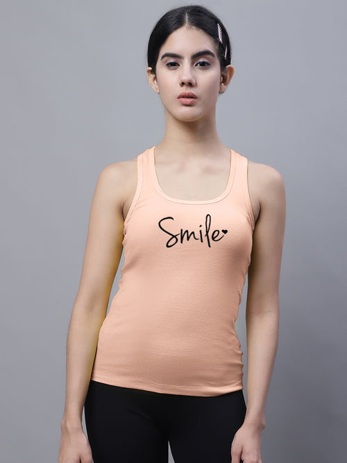 Fbar Smile Sleeveless Printed Women Tank Top