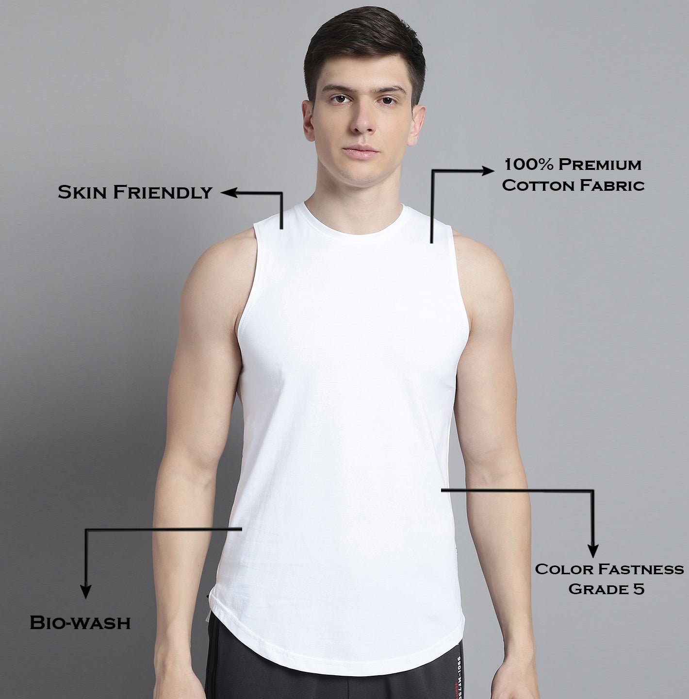 Fbar Men Solid Cotton Innerwear Gym Vest - Friskers