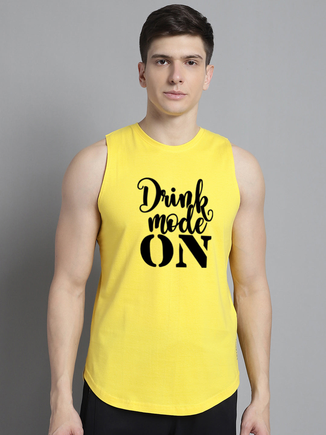 Fbar Drink Mode On printed Pure Cotton Training Vest - Friskers