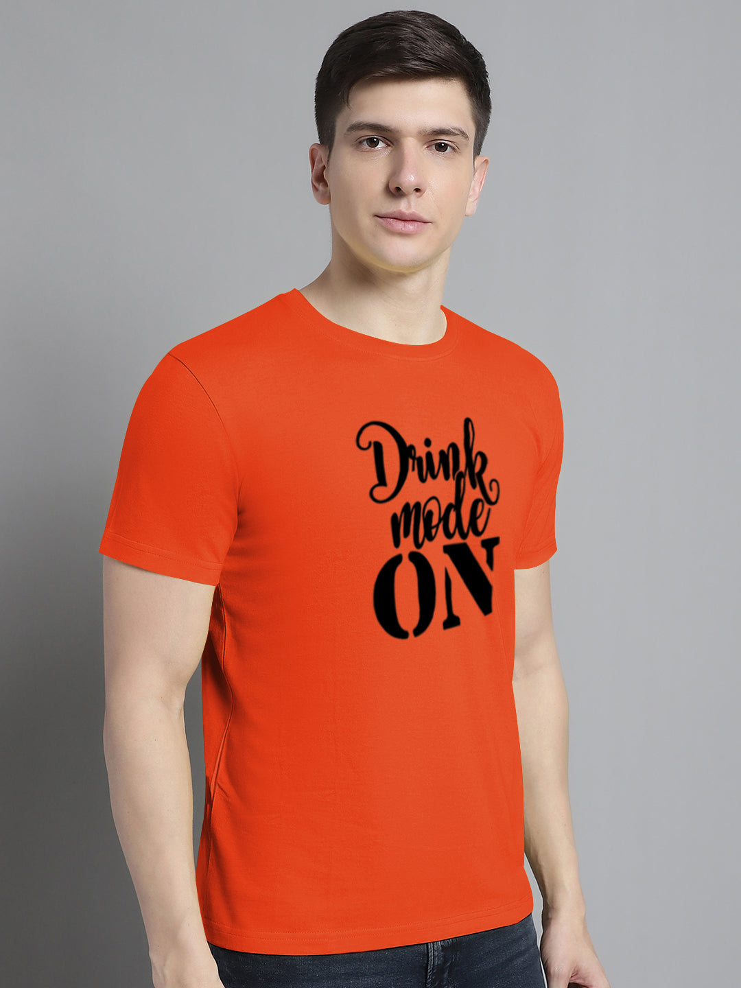 Fbar Drink Mode On Cotton Round Neck T-Shirt - Friskers