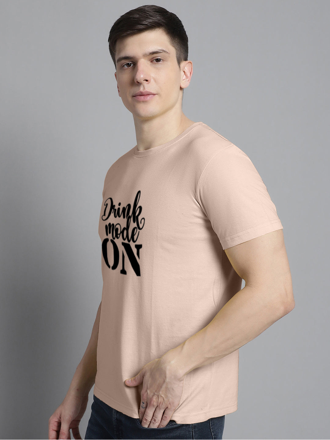 Fbar Drink Mode On Cotton Round Neck T-Shirt - Friskers