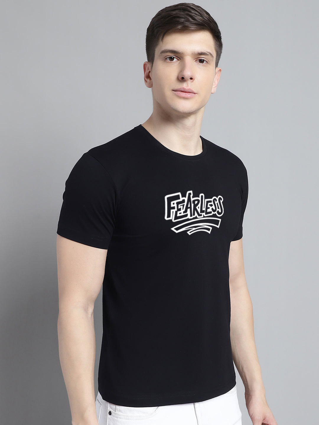 Fbar Fearless Cotton Round Neck T-Shirt - Friskers