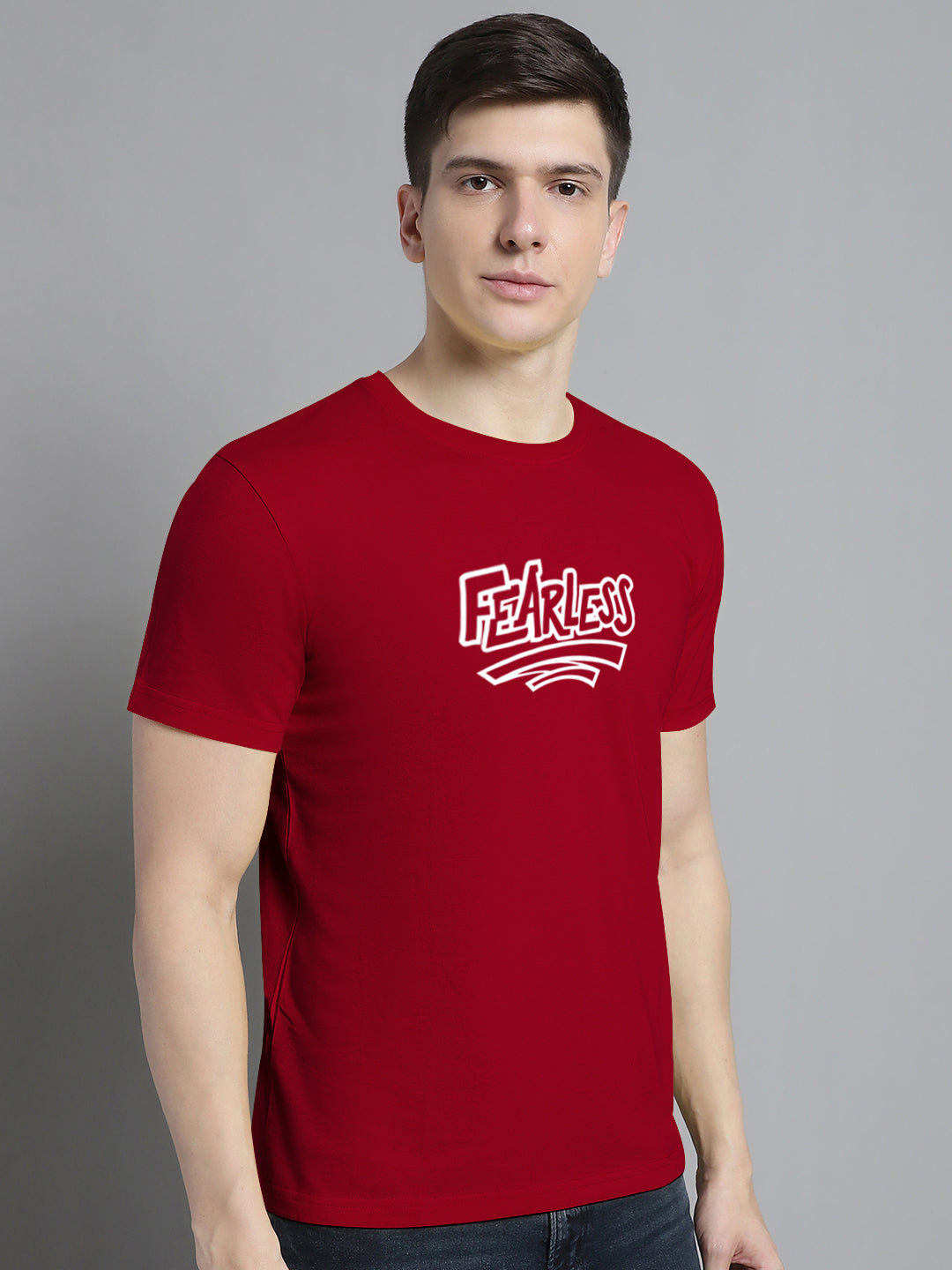 Fbar Fearless Cotton Round Neck T-Shirt - Friskers