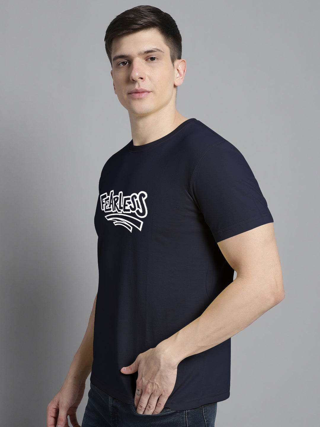 Fbar Fearless Cotton Round Neck T-Shirt - Friskers