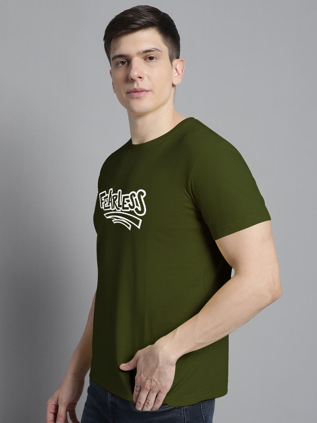 Fbar Fearless Cotton Round Neck T-Shirt - Friskers